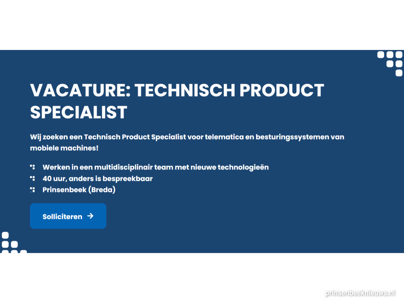 Nieuwe vacature