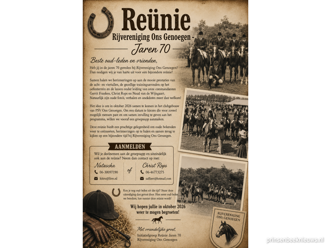 Reünie Rijvereniging Ons Genoegen Jaren 70