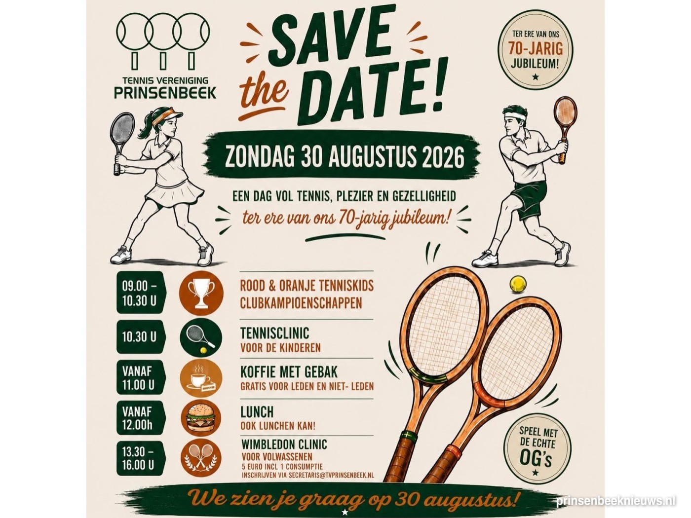 Nog plaats bij Wimbledon-clinic jarige tennisclub