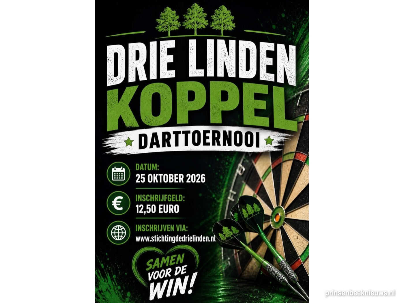 Aanmelden Drie Linden Koppel Darttoernooi
